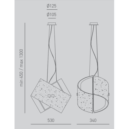 Gea Luce CAMILLA S G arg - Lámpara colgante CAMILLA 2xE27/70W/230V plata