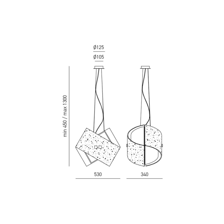 Gea Luce CAMILLA S G arg - Lámpara colgante CAMILLA 2xE27/70W/230V plata