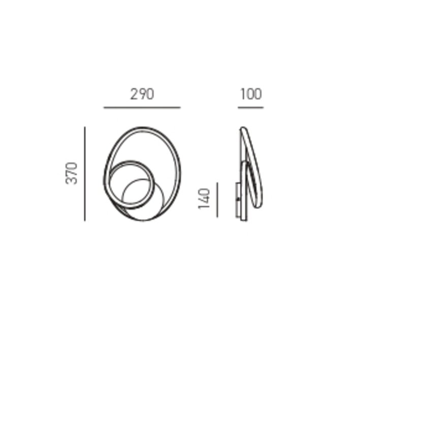 Gea Luce DIVA A TITANIO - Aplique LED regulable DIVA LED/20W/230V antracita