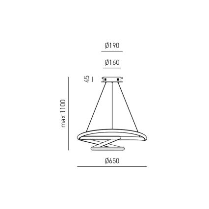 Gea Luce DIVA S G BIANCO - Lámpara de araña LED regulable DIVA LED/44W/230V blanco
