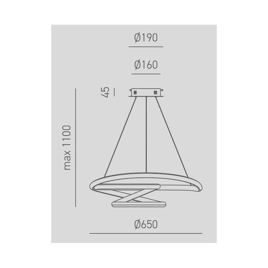 Gea Luce DIVA S G TITANIO - Lámpara de araña LED regulable DIVA LED/44W/230V gris