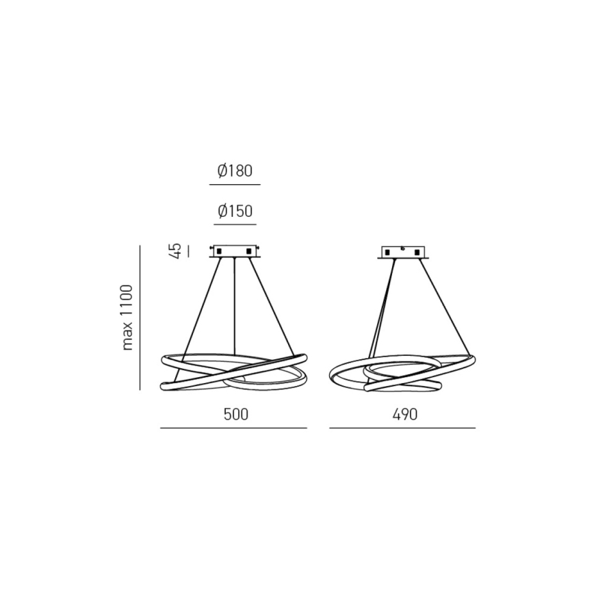 Gea Luce DIVA S P ORO - Lámpara de araña LED regulable DIVA LED/43W/230V dorado