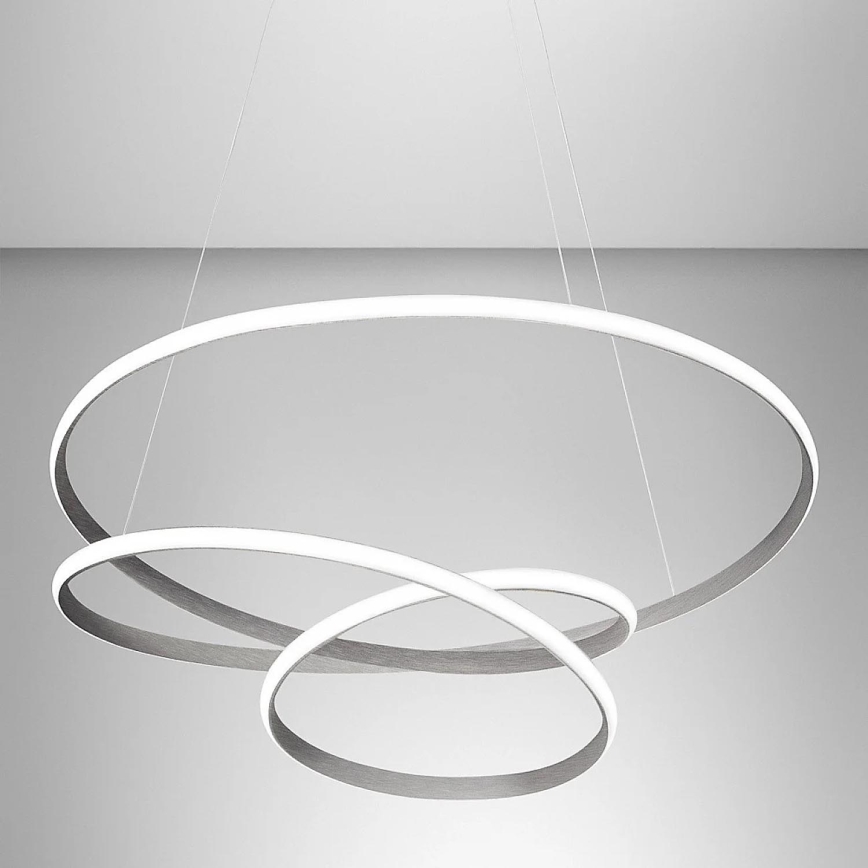 Gea Luce DIVA S/S TITANIO -  Lámpara de araña LED regulable DIVA LED/80W/230V gris