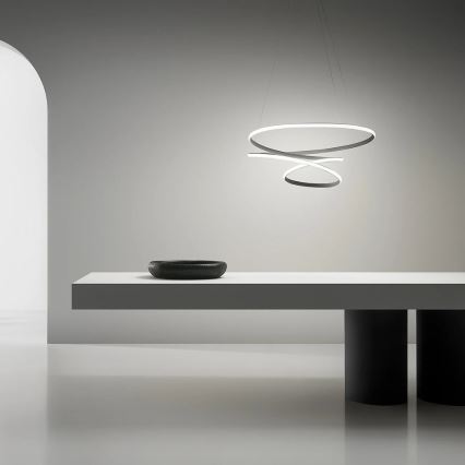 Gea Luce DIVA S/S TITANIO -  Lámpara de araña LED regulable DIVA LED/80W/230V gris