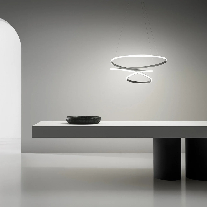 Gea Luce DIVA S/S TITANIO -  Lámpara de araña LED regulable DIVA LED/80W/230V gris