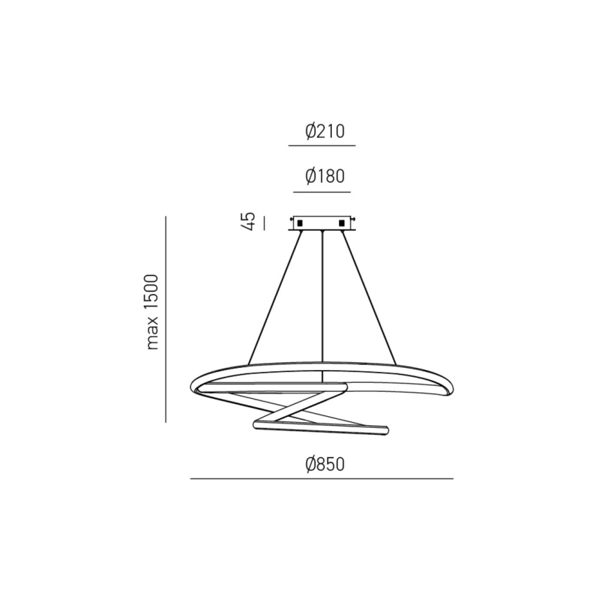 Gea Luce DIVA S/S TITANIO -  Lámpara de araña LED regulable DIVA LED/80W/230V gris