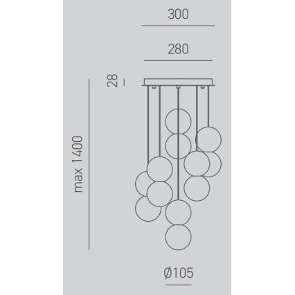 Gea Luce SFERA S6 G - Lámpara colgante SFERA 6xG9/28W/230V