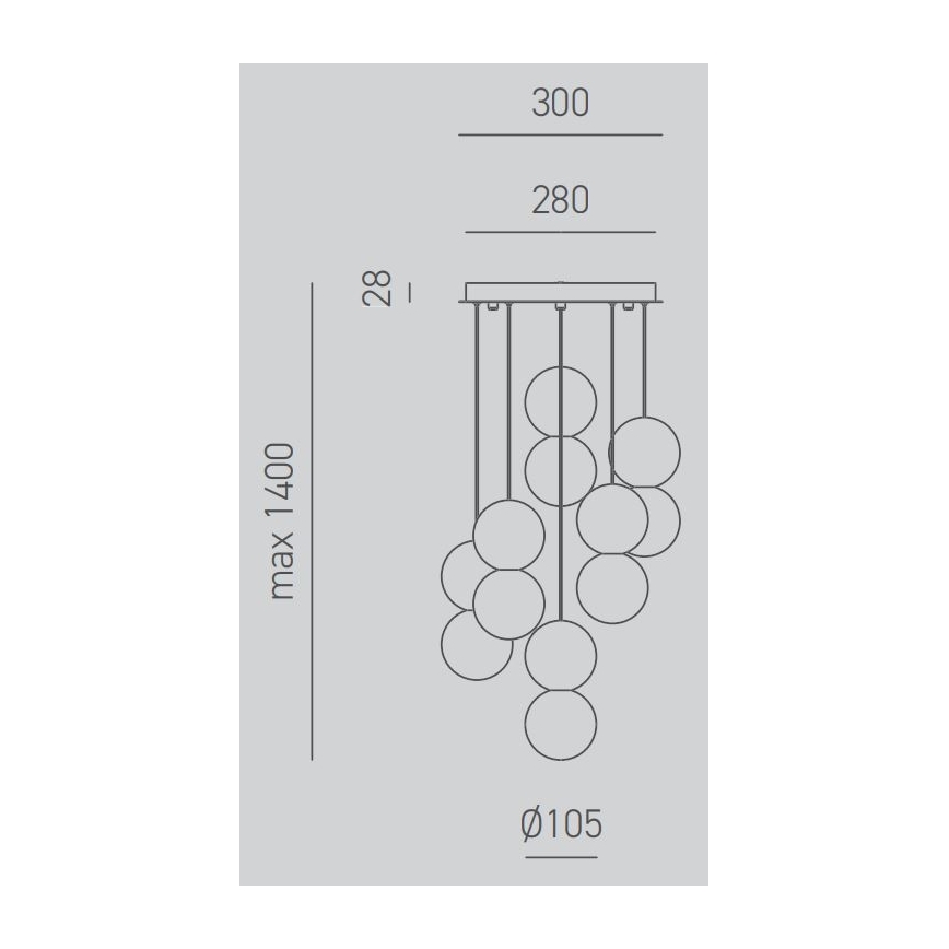 Gea Luce SFERA S6 G - Lámpara colgante SFERA 6xG9/28W/230V