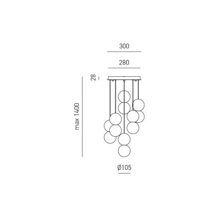 Gea Luce SFERA S6 G - Lámpara colgante SFERA 6xG9/28W/230V