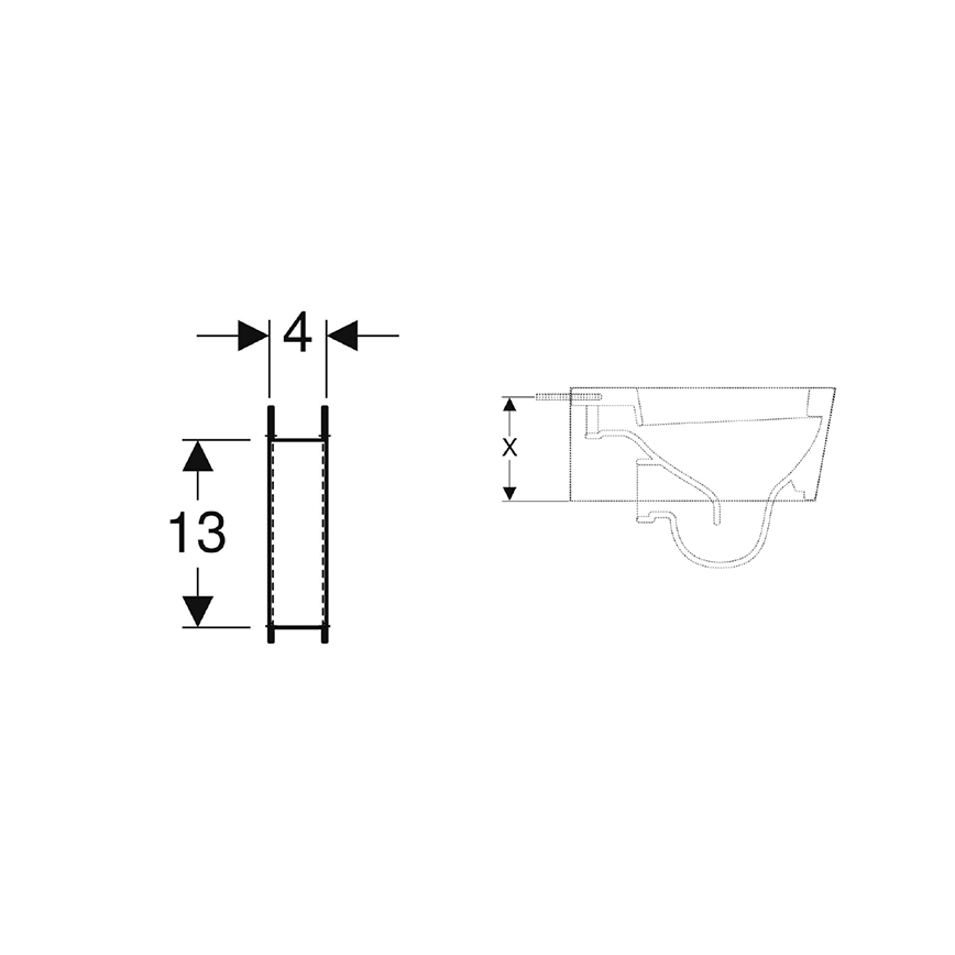 Geberit 111.847.00.1 - Juego de soportes para taza de inodoro Duofix con superficie de apoyo reducida, 2 unidades