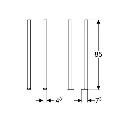 Geberit 111.848.00.1 - Juego de extensiones de patas Duofix, 2 unidades