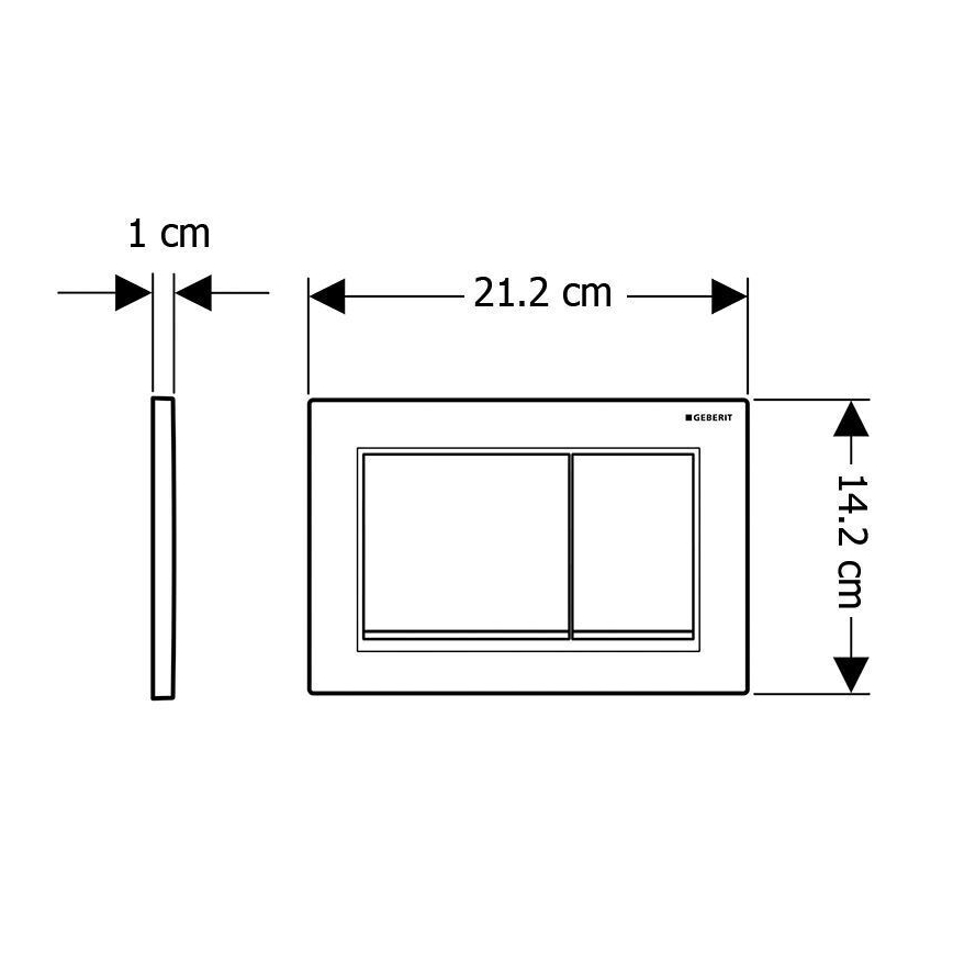 Geberit 115.080.01.1 - Pulsador de descarga Omega30 21,2 x 14,2 cm blanco