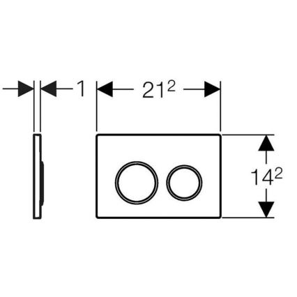 Geberit 115.085.KH.1 - Botón de descarga Omega20 21,2 x 14,2 cm cromo brillante/cromo mate