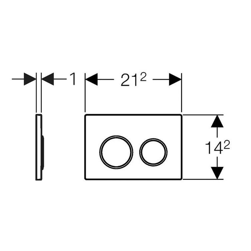 Geberit 115.085.KH.1 - Botón de descarga Omega20 21,2 x 14,2 cm cromo brillante/cromo mate
