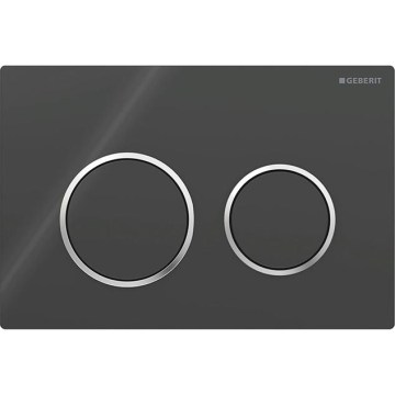 Geberit 115.085.KM.1 - Pulsador de descarga Omega20 21,2x14,2 cm negro/cromo brillante