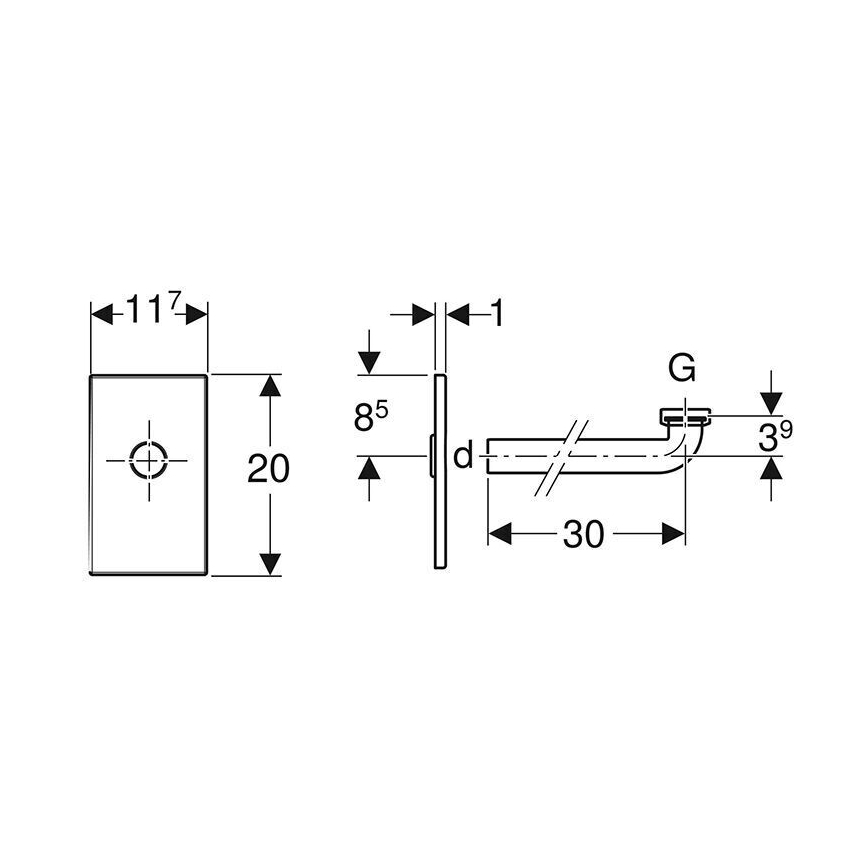 Geberit 115.416.11.1 - Kit de instalación para lavabo blanco alpino