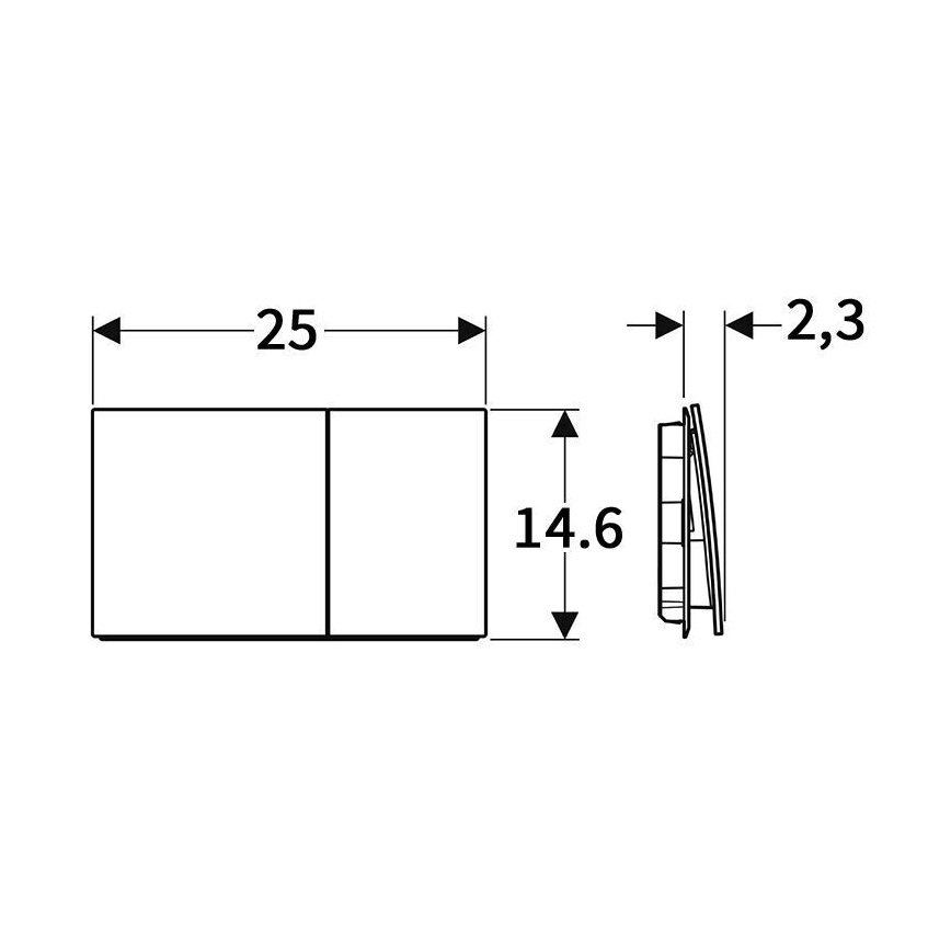 Geberit 115.622.14.1 - Pulsador de descarga Sigma70 25x14,6 cm negro mate