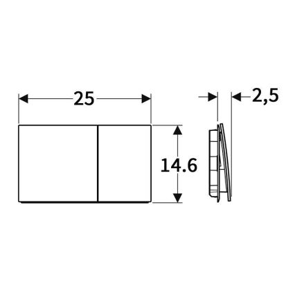 Geberit 115.622.SI.1 - Pulsador de descarga Sigma70 25x14,6 cm blanco
