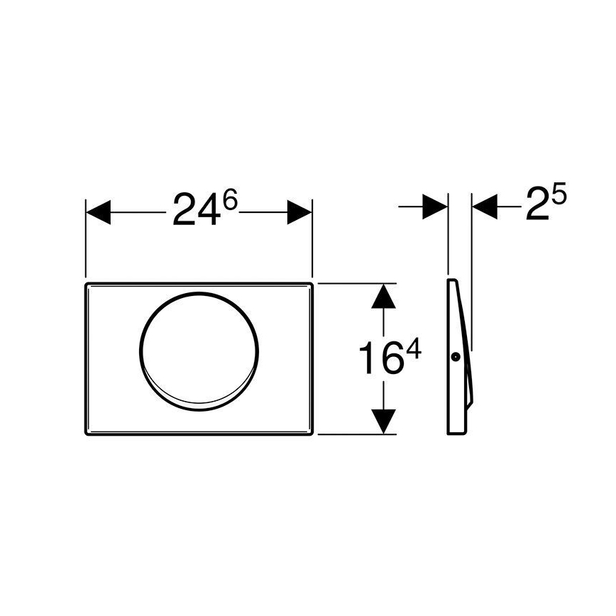 Geberit 115.751.00.1 - Pulsador de descarga Mambo 24,6x16,4 cm acero inoxidable