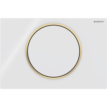 Geberit 115.758.KK.5 - Botón de descarga Sigma10 24,6x16,4 cm blanco/dorado