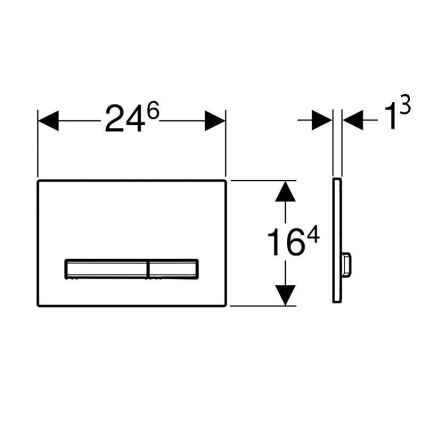 Geberit 115.788.11.2 - Pulsador Sigma50 24,6x16,4 cm blanco/cromo mate