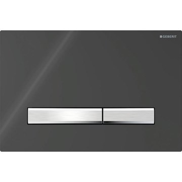 Geberit 115.788.DW.2 - Placa de descarga Sigma50 24,6x16,4 cm negro/cromo mate