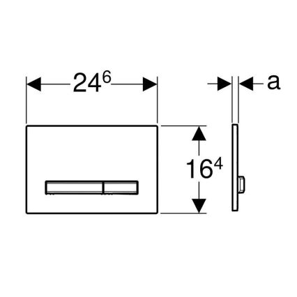 Geberit 115.788.GH.2 - Botón de descarga Sigma50 24,6x16,4 cm cromo mate