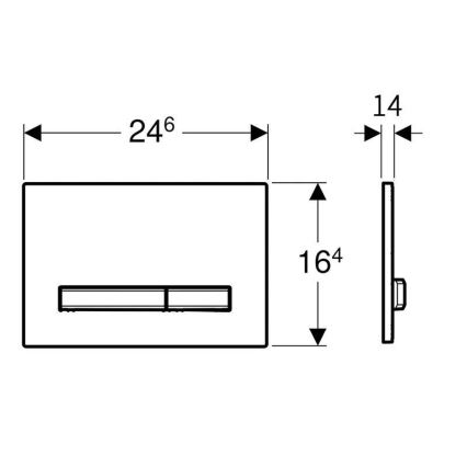 Geberit 115.788.SD.2 - Placa de descarga Sigma50 24,6 x 16,4 cm antracita/cromo mate
