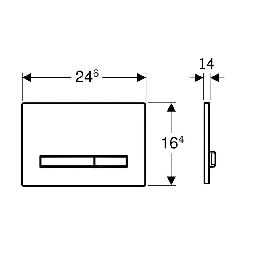Geberit 115.788.SD.2 - Placa de descarga Sigma50 24,6 x 16,4 cm antracita/cromo mate