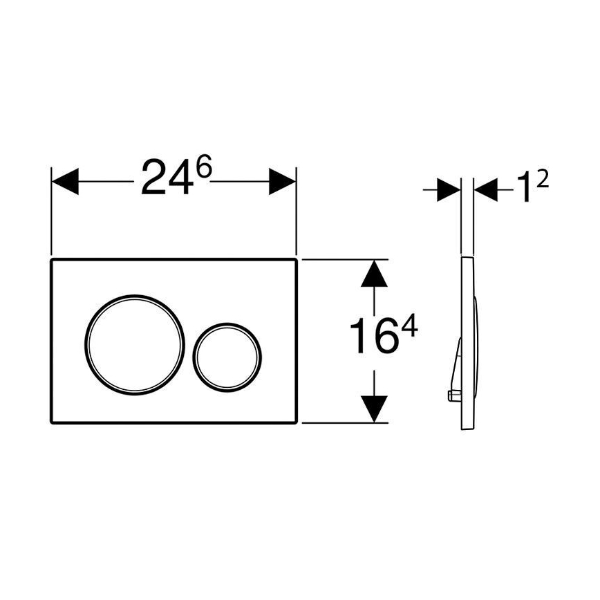 Geberit 115.882.DW.1 - Botón de descarga Sigma20 24,6x16,4 cm negro