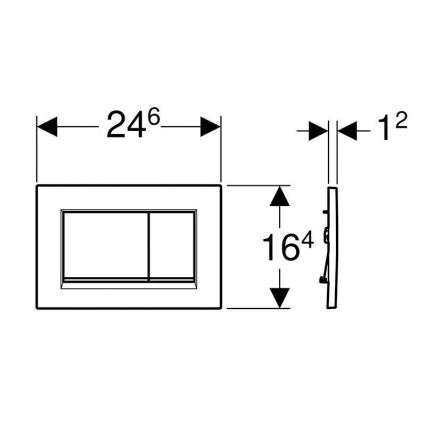 Geberit 115.883.16.1 - Pulsador de descarga Sigma30 24,6x16,4 cm negro mate