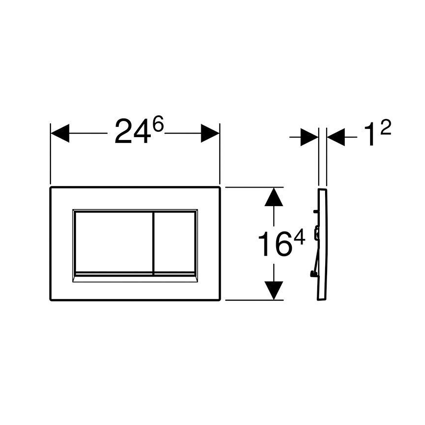 Geberit 115.883.JQ.1 - Pulsador de descarga Sigma30 24,6x16,4 cm cromo mate/cromo brillante