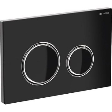 Geberit 115.884.SJ.1 - Pulsador de descarga Sigma50 24,6x16,4 cm negro/cromo brillante