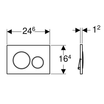 Geberit 115.889.SN.1 - Pulsador de descarga Sigma20 24,6 x 16,4 cm, acero inoxidable