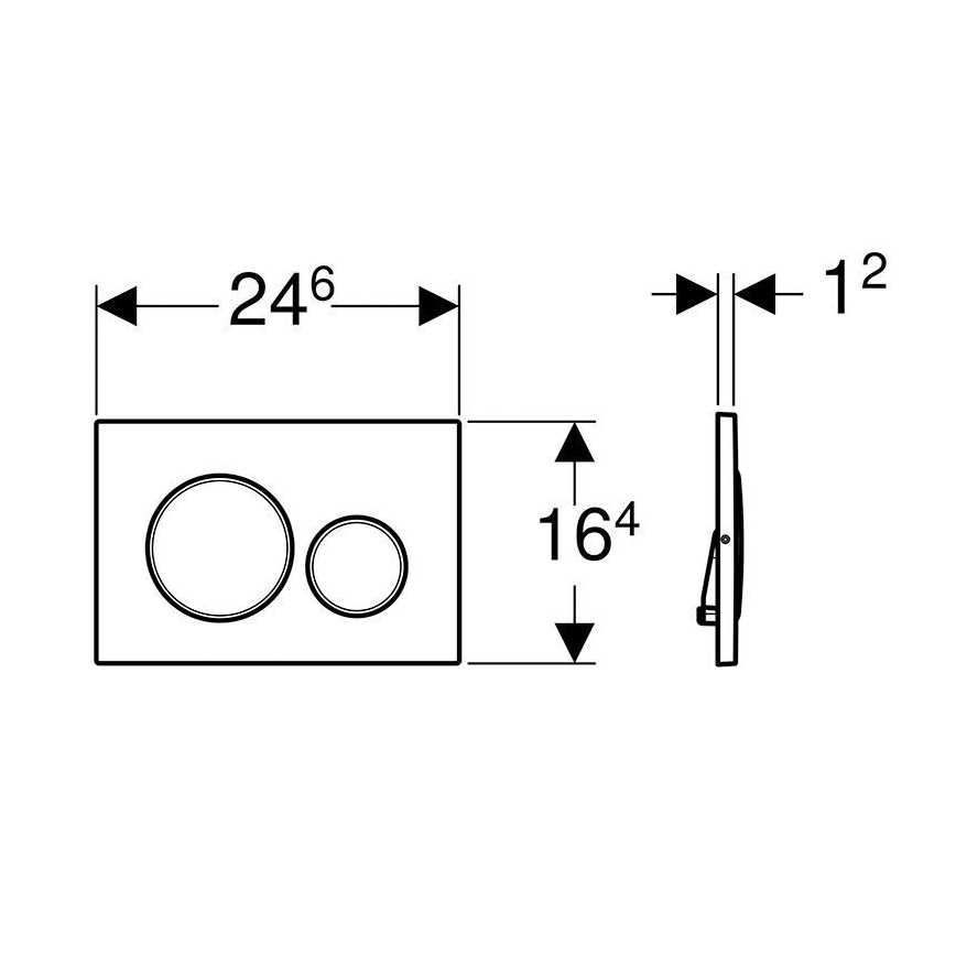 Geberit 115.889.SN.1 - Pulsador de descarga Sigma20 24,6 x 16,4 cm, acero inoxidable