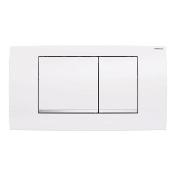Geberit 115.899.KJ.1 - Pulsador de descarga Twinline30 34x18,5 cm blanco/cromado brillante