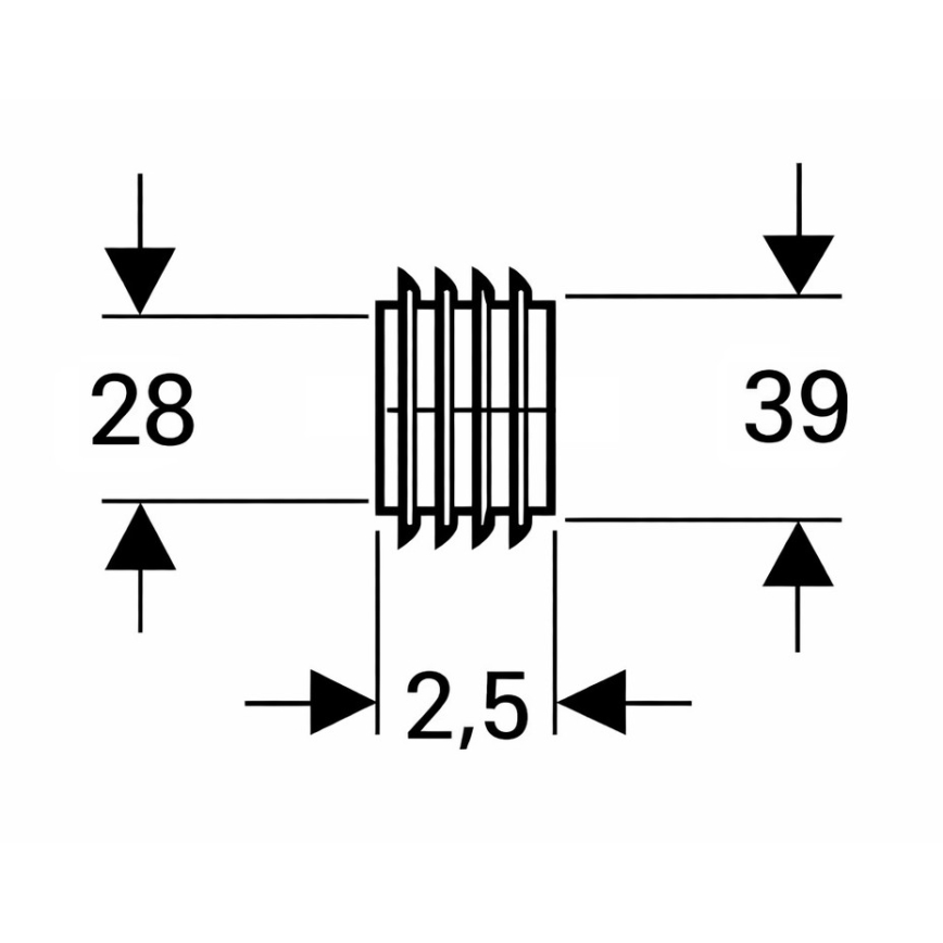 Geberit 119.669.00.1 - Manguito de conexión para tubo de descarga Ø 28 mm, negro