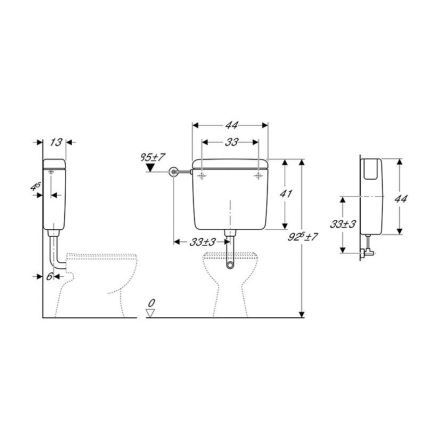 Geberit 127.000.11.1 - Cisterna de descarga AP127 6/9 l blanco alpino