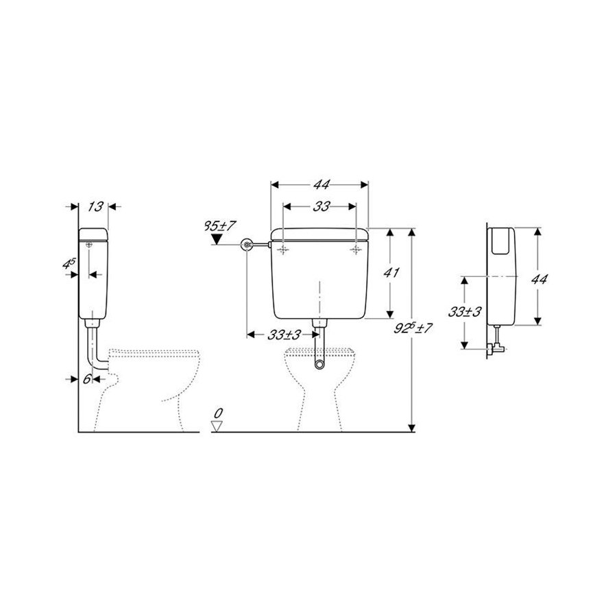 Geberit 127.000.11.1 - Cisterna de descarga AP127 6/9 l blanco alpino