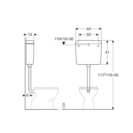 Geberit 136.230.11.1 - Cisterna de descarga AP112 6/9 l blanco alpino