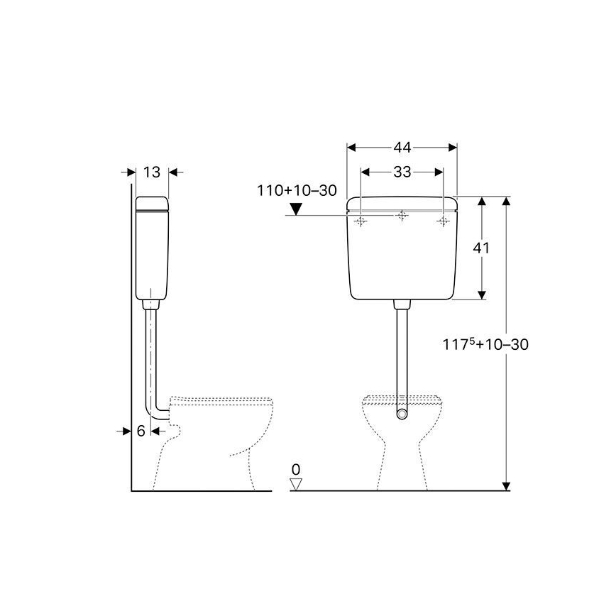 Geberit 136.230.11.1 - Cisterna de descarga AP112 6/9 l blanco alpino