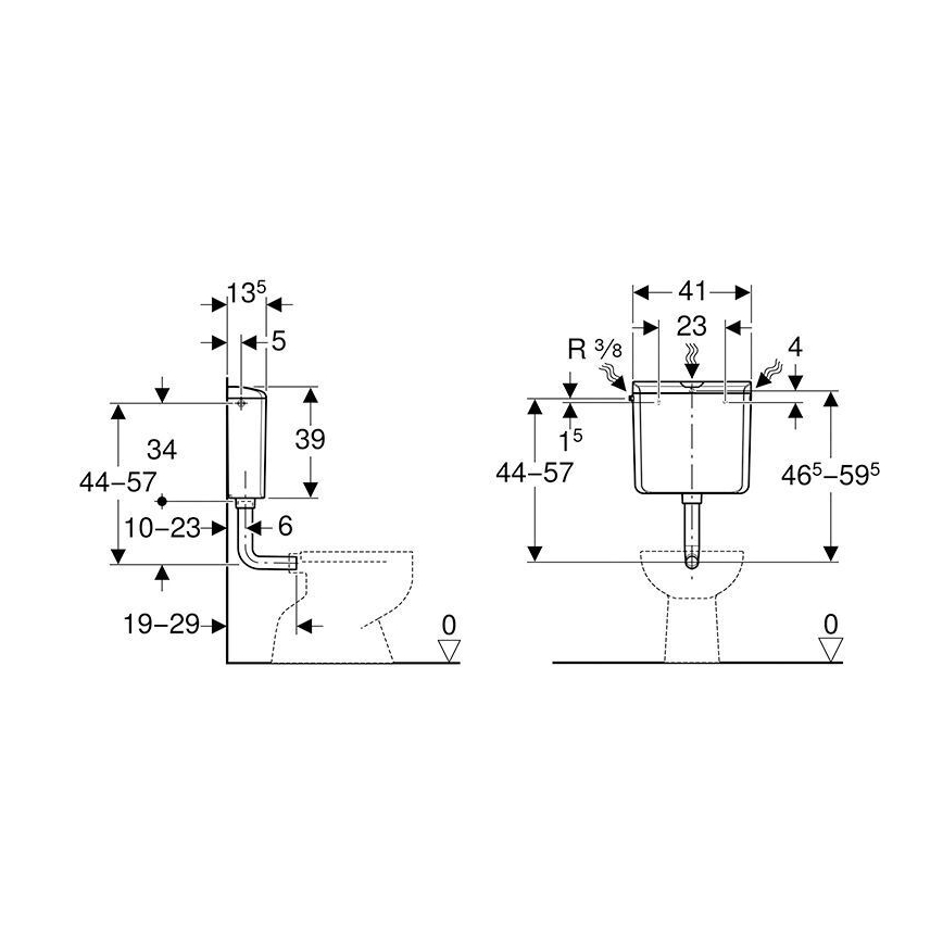 Geberit 136.610.11.1 - Cisterna de descarga AP110 6/9 l blanco alpino