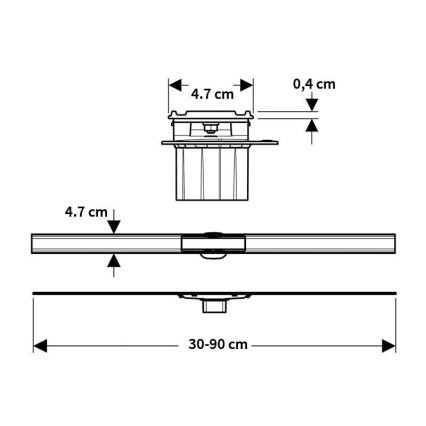 Geberit 154.458.00.1 - Canal de ducha CleanLine 90x4,7 cm acero inoxidable
