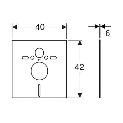 Geberit 156.050.00.1 - Almohadilla aislante para inodoro y bidé suspendidos 40 x 42 cm, blanco
