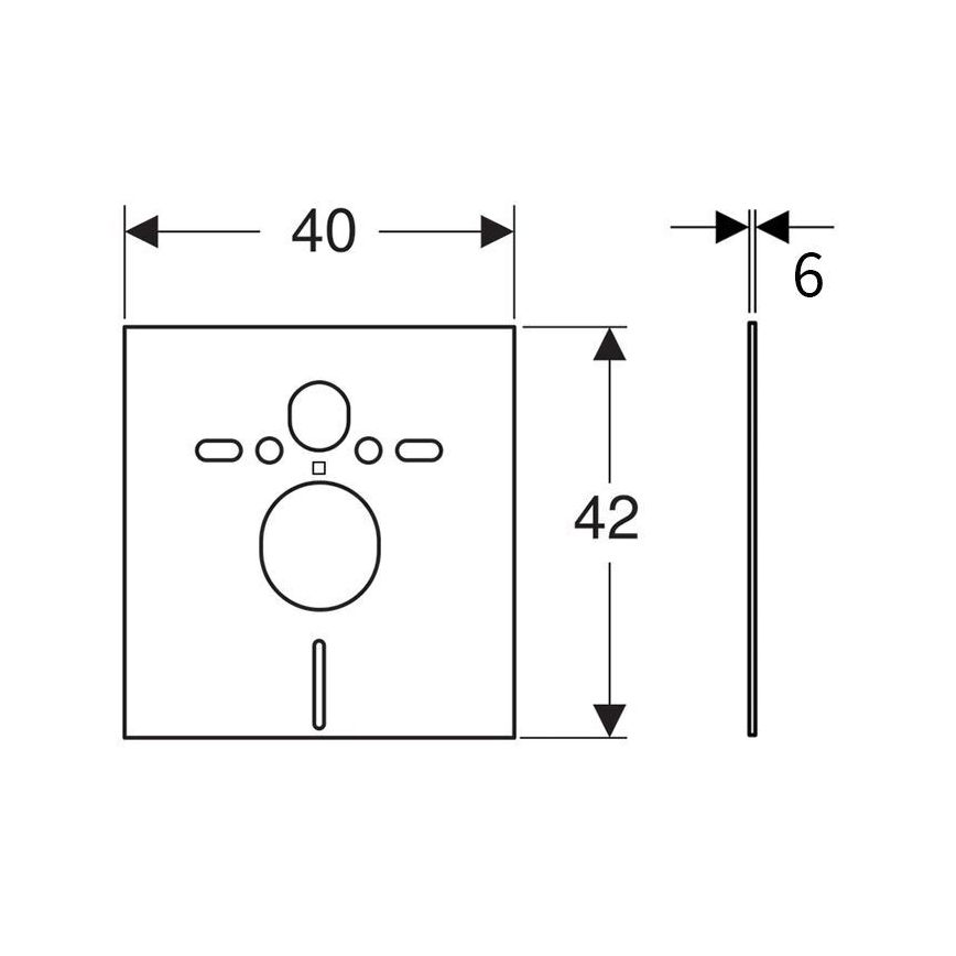 Geberit 156.050.00.1 - Almohadilla aislante para inodoro y bidé suspendidos 40 x 42 cm, blanco