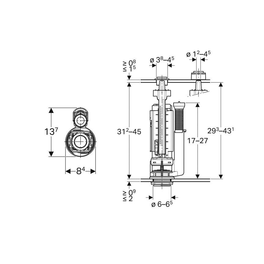 Geberit 282.050.21.2 - Válvula de descarga Tipo 290