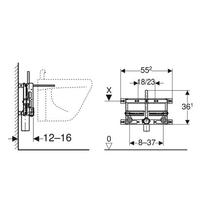 Geberit 457.530.00.1 - Módulo empotrado universal para bidé Kombifix