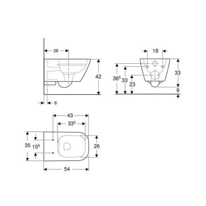 Geberit 500.208.01.1 - Inodoro suspendido Rimfree Smyle Square cerámica/blanco