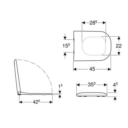 Geberit 500.236.01.1 - Asiento de inodoro SoftClose Smyle duroplástico/blanco