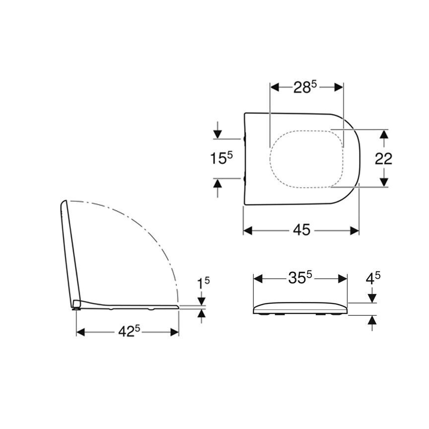 Geberit 500.236.01.1 - Asiento de inodoro SoftClose Smyle duroplástico/blanco